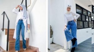 OOTD Celana Jeans Cutbray dan Hijab Agar Tampil Vintage
